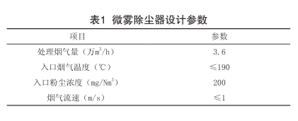 微雾除尘器选型设计